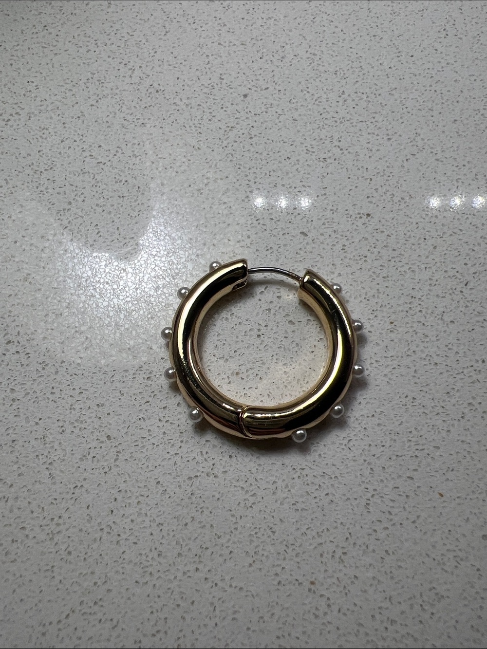 Single Baublebar Gold Hoop Earring with Silver Bead Accents